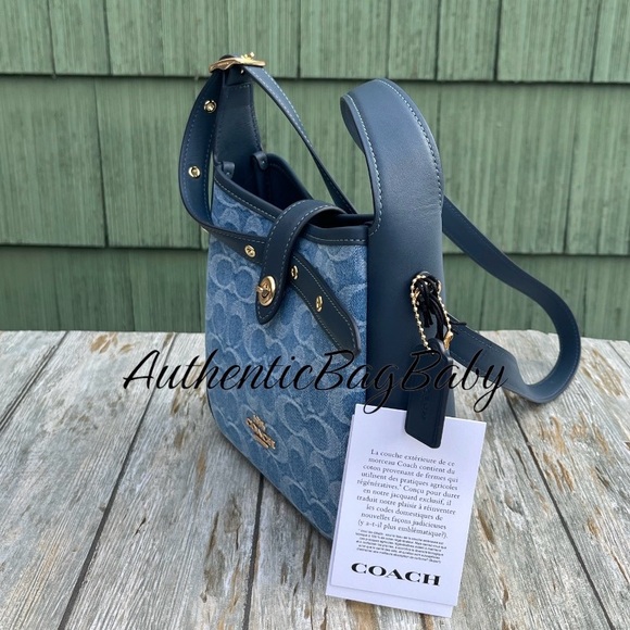 Coach Hadley Mini Denim Crossbody Bag Purse - Picture 4 of 11